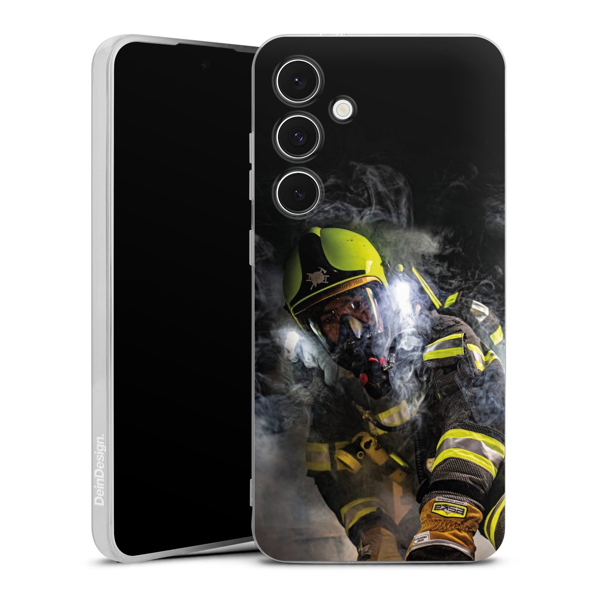 Galaxy S24 FE 5G Handy Silikon Hülle Case transparent Handyhülle Fire Fire Fighter Fire Fighters Silikon Case