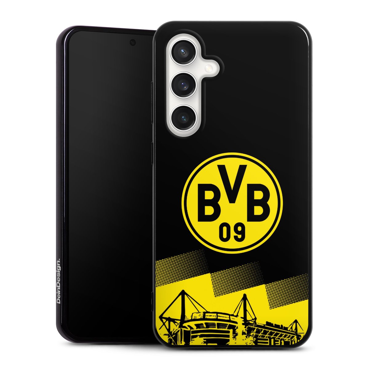 Galaxy S24 FE 5G Handy Silikon Hülle Case schwarz Handyhülle Stadium Borussia Dortmund Bvb
