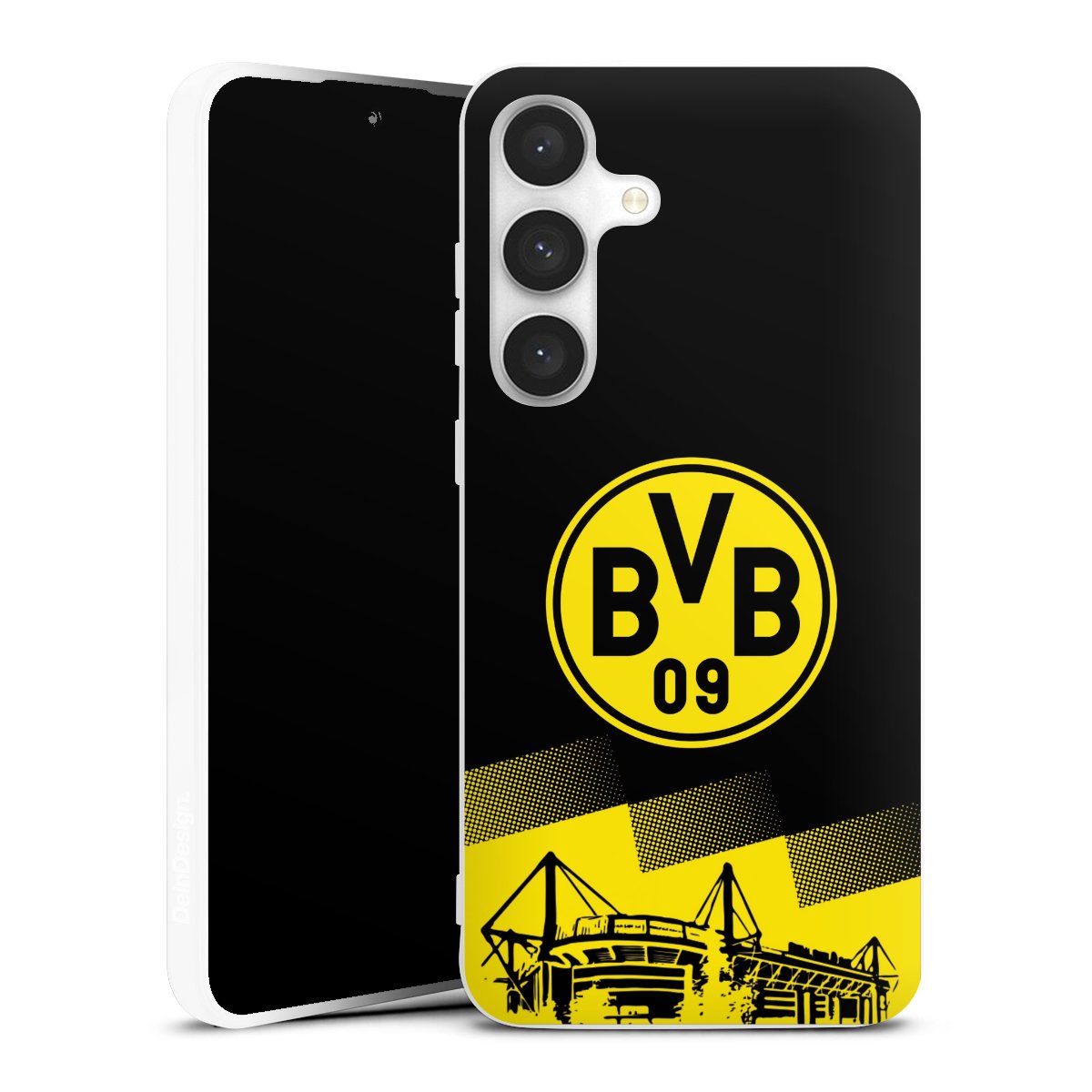 Galaxy S24 FE 5G Handy Silikon Hülle Case weiß Handyhülle Stadium Borussia Dortmund Bvb Silikon Case