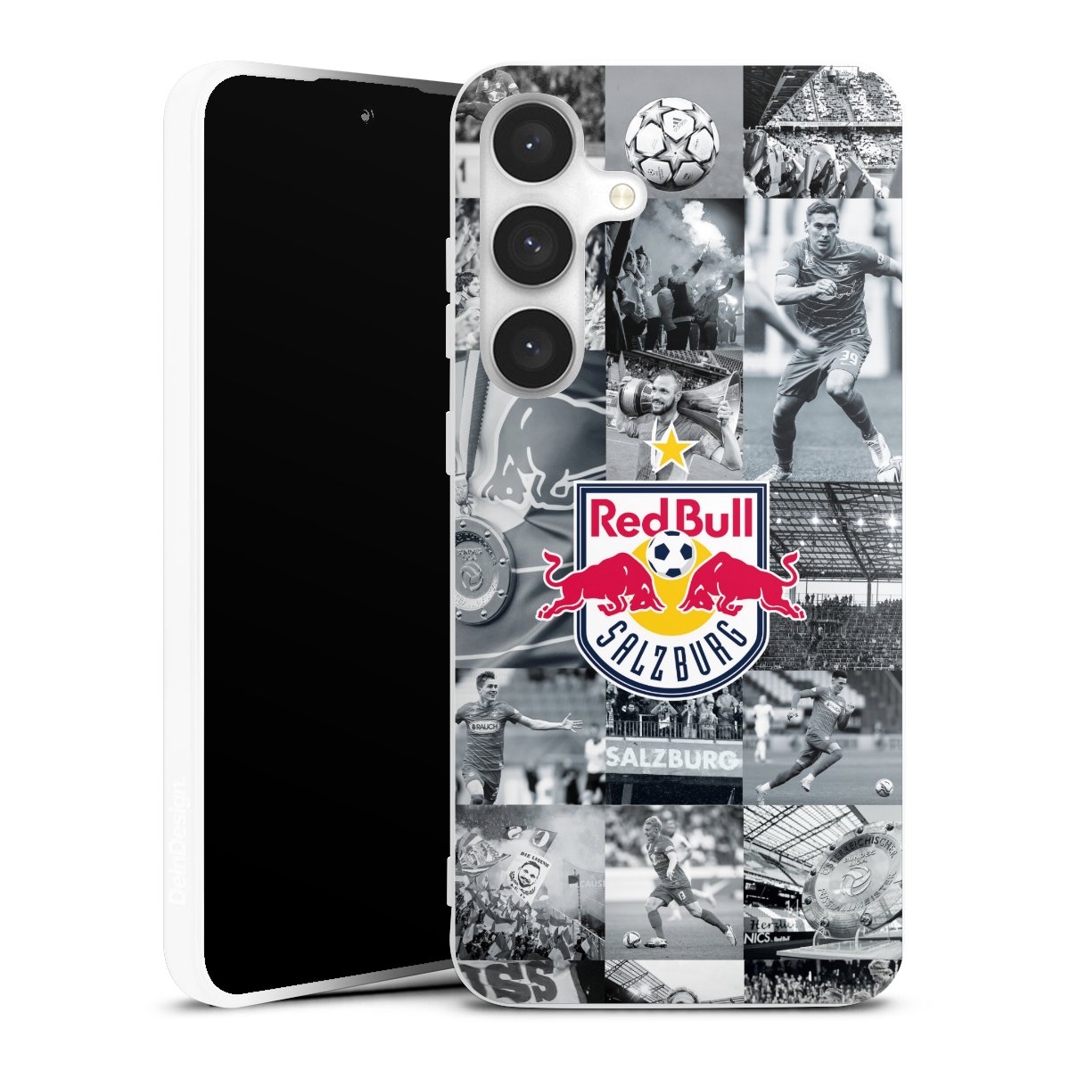 Galaxy S24 FE 5G Handy Silikon Hülle Case weiß Handyhülle Salzburg Fc Red Bull Salzburg Red Bull Silikon Case