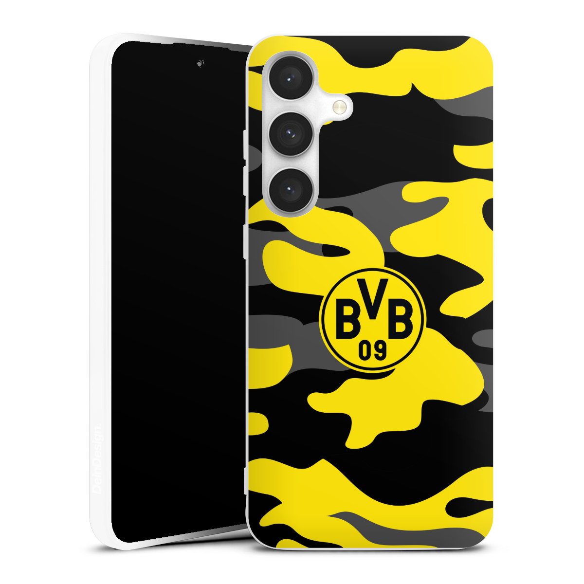 Galaxy S24 FE 5G Handy Silikon Hülle Case weiß Handyhülle Merchandise Borussia Dortmund Bvb Silikon Case