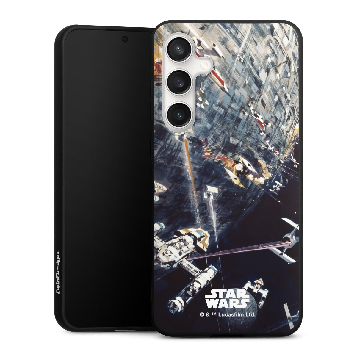 Galaxy S24 FE 5G Handy Premium Silikon Hülle Handyhülle schwarz Case Movie Star Wars Death Star Silikon Premium Case