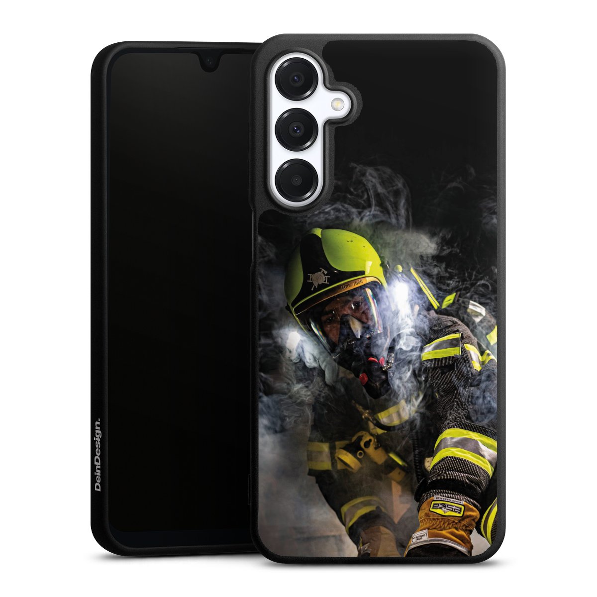 Galaxy A16 5G Handy Premium Silikon Hülle Handyhülle schwarz Case Fire Fire Fighter Fire Fighters Silikon Premium Case