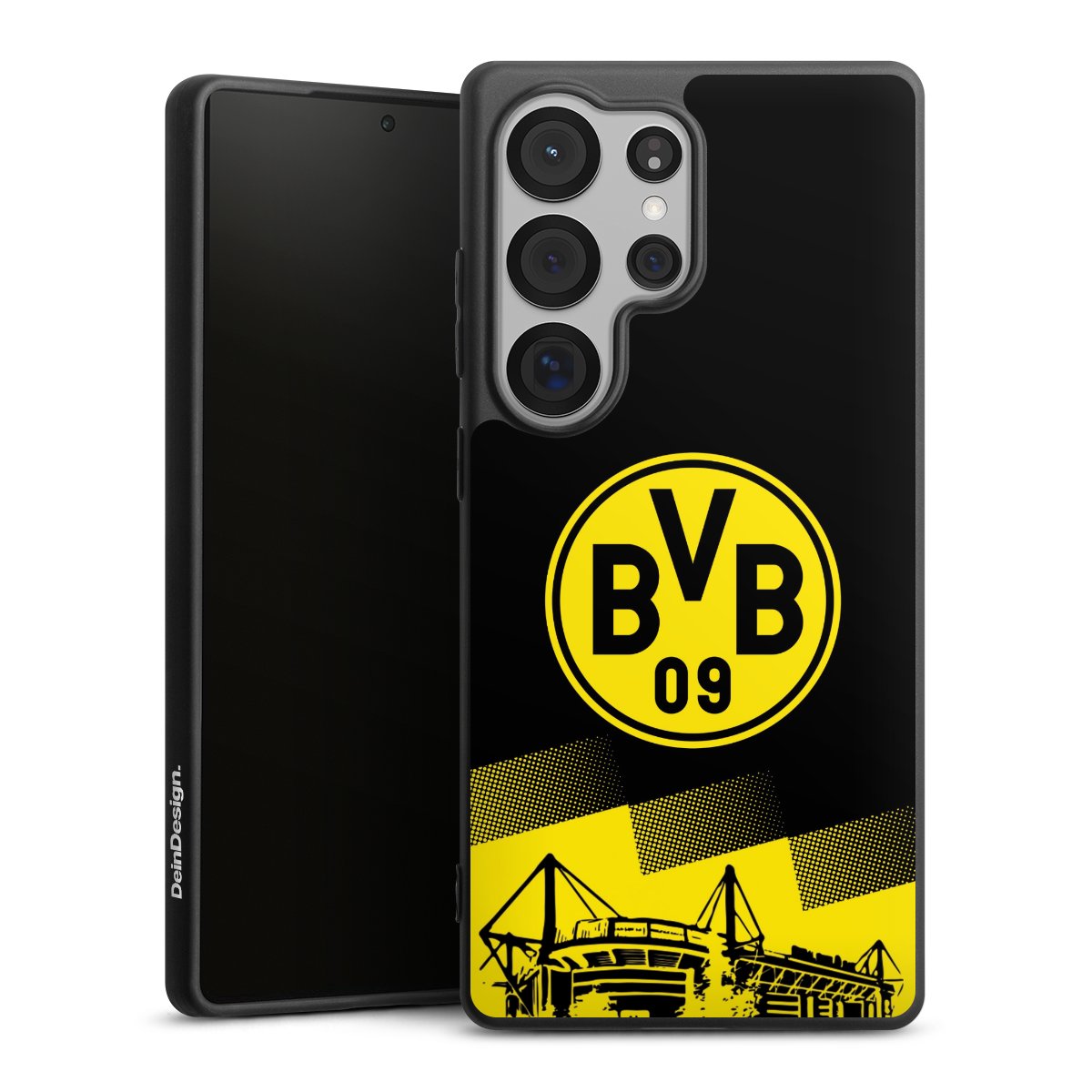 Galaxy S25 Ultra Handy Premium Silikon Hülle Handyhülle schwarz Case Stadium Borussia Dortmund Bvb Silikon Premium Case