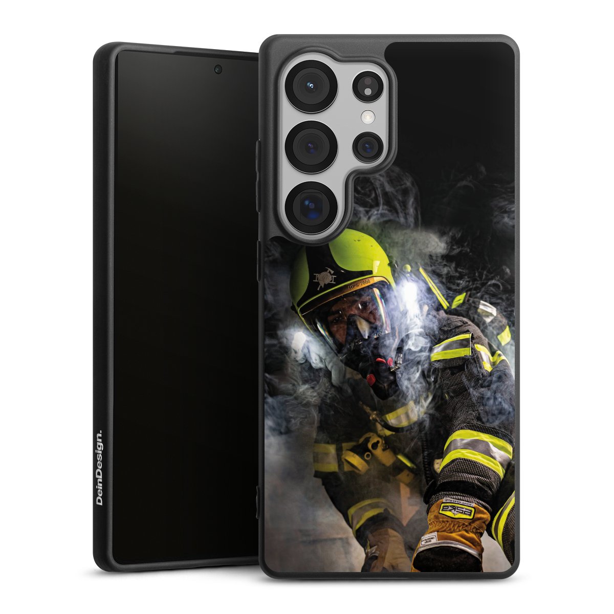 Galaxy S25 Ultra Handy Premium Silikon Hülle Handyhülle schwarz Case Fire Fire Fighter Fire Fighters Silikon Premium Case