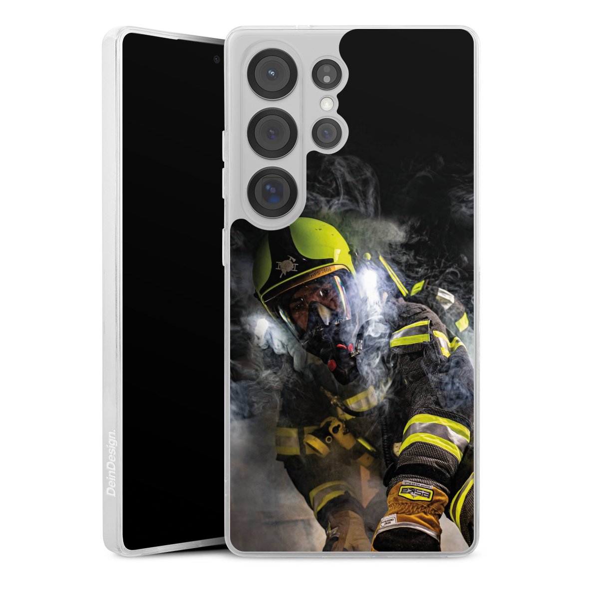 Galaxy S25 Ultra Handy Silikon Hülle Case transparent Handyhülle Fire Fire Fighter Fire Fighters Silikon Case