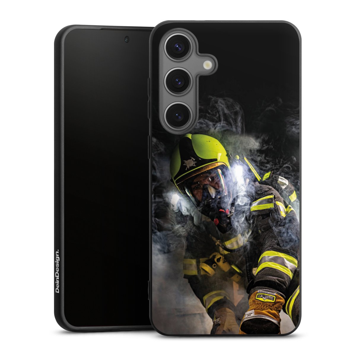 Galaxy S25+ Handy Premium Silikon Hülle Handyhülle schwarz Case Fire Fighter Fire Fire Fighters Silikon Premium Case