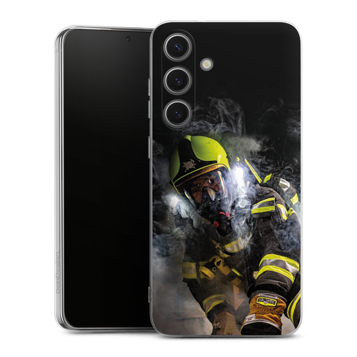 Galaxy S25+  Handy Silikon Hülle Case transparent Handyhülle Fire Fire Fighter Fire Fighters Silikon Case