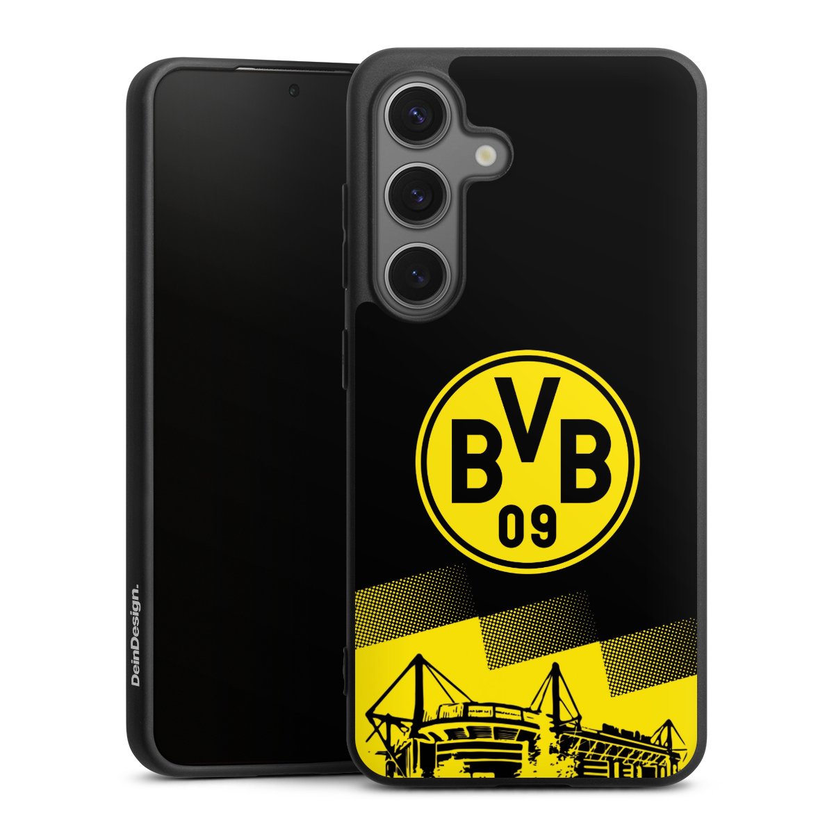 Galaxy S25 Handy Premium Silikon Hülle Handyhülle schwarz Case Stadium Borussia Dortmund Bvb Silikon Premium Case