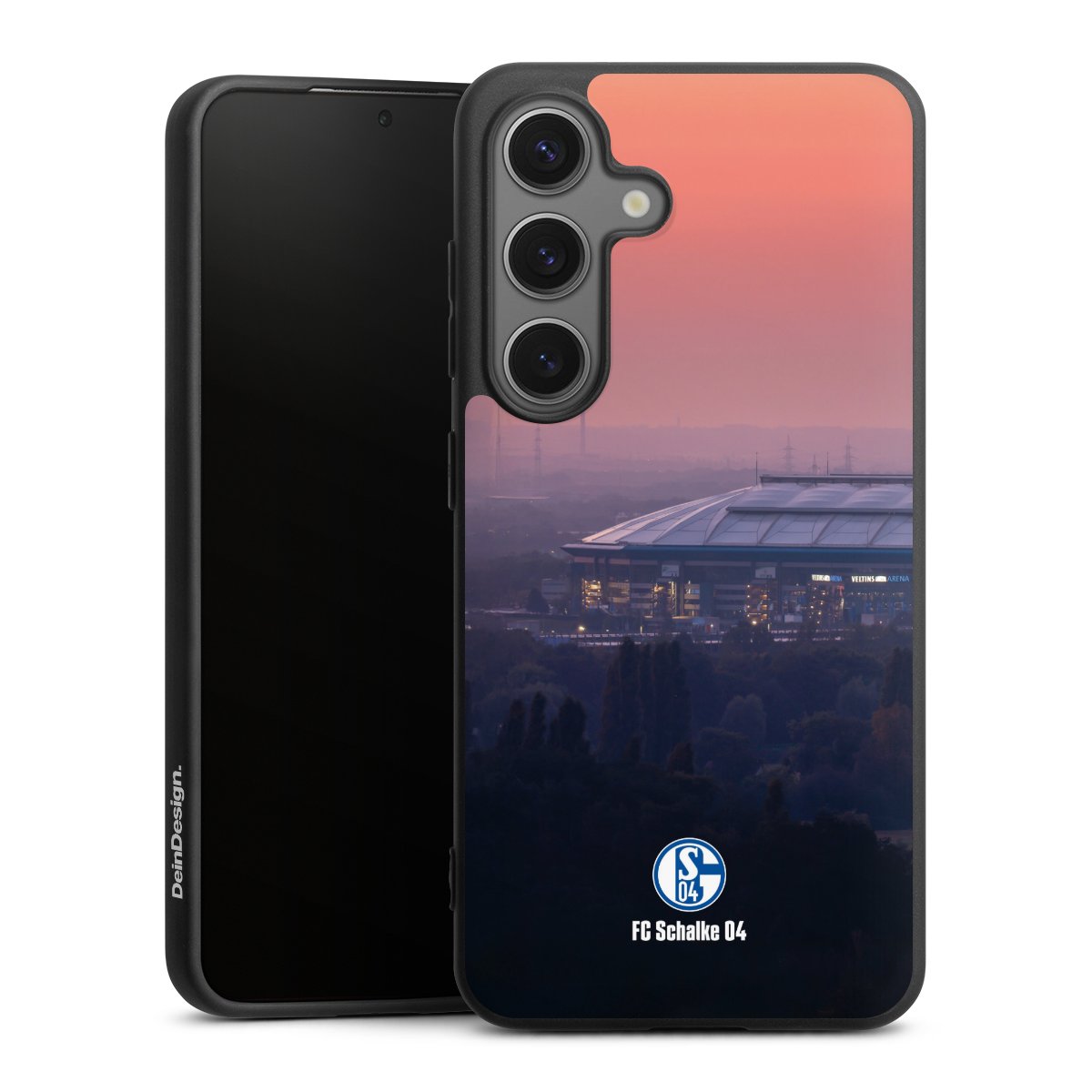 Galaxy S25 Handy Premium Silikon Hülle Handyhülle schwarz Case Fc Schalke 04 Stadium Schalke 04 Silikon Premium Case
