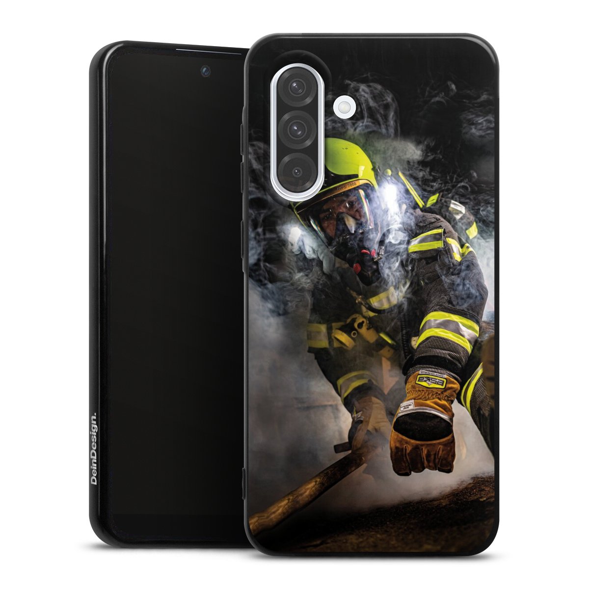 Galaxy A36 5G Handy Silikon Hülle Case schwarz Handyhülle Fire Fire Fighter Fire Fighters