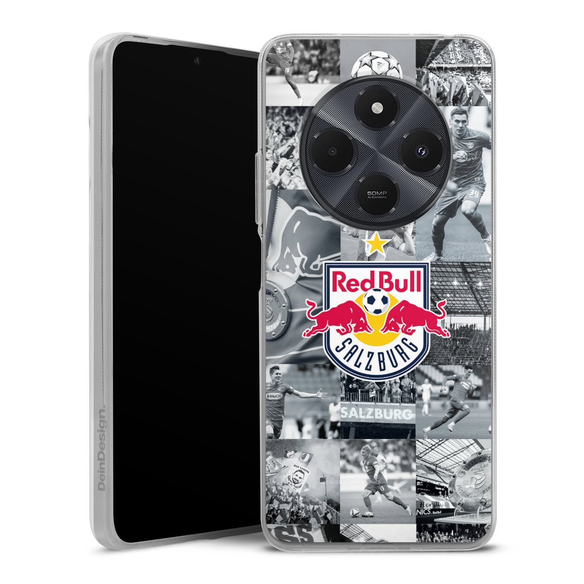 Xiaomi Redmi 14C Handy Silikon Hülle Case transparent Handyhülle Salzburg Fc Red Bull Salzburg Red Bull Silikon Case