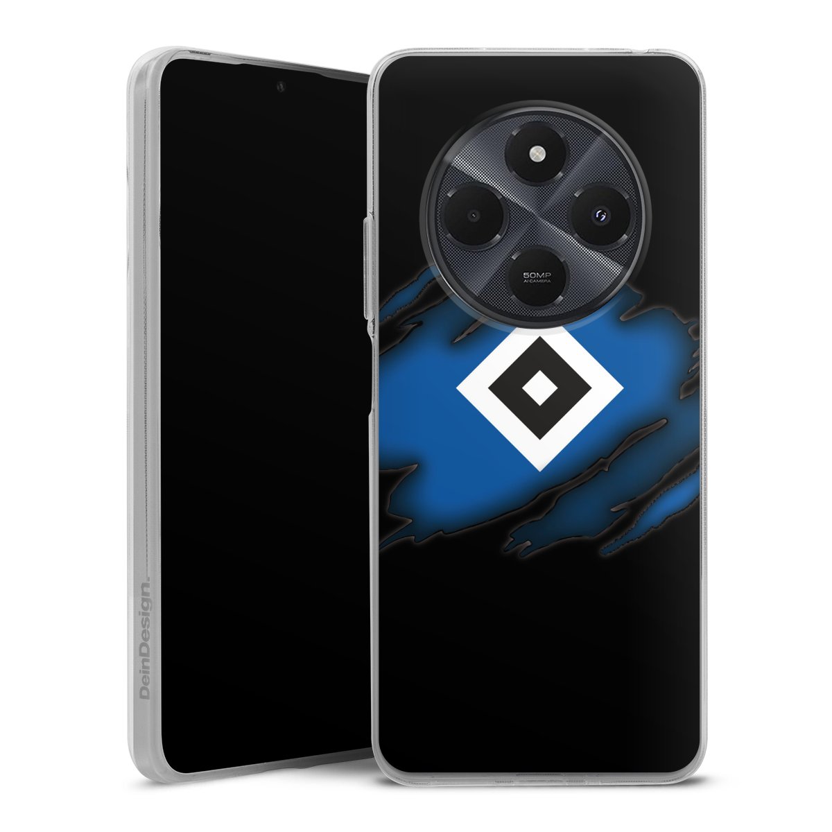 Xiaomi Redmi 14C Handy Silikon Hülle Case transparent Handyhülle Official Licensed Product Hsv Hamburger Sv Silikon Case