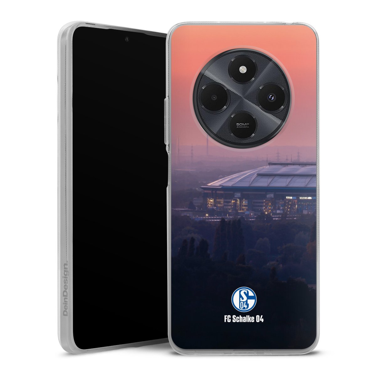 Xiaomi Redmi 14C Handy Silikon Hülle Case transparent Handyhülle Schalke 04 Fc Schalke 04 Stadium Silikon Case