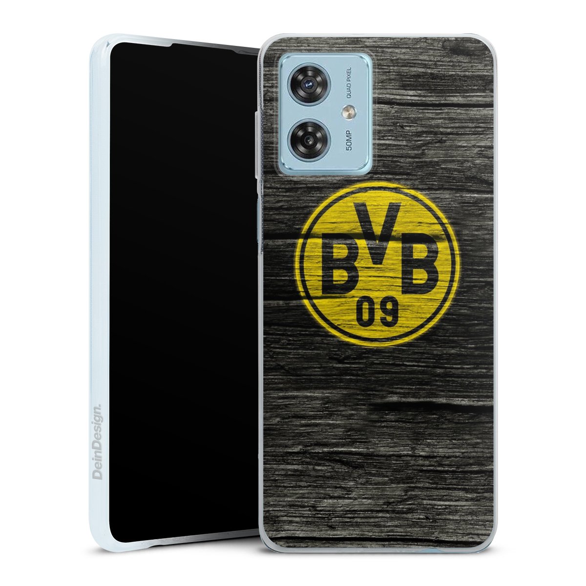 Motorola Moto G54 5G Handy Silikon Hülle Case transparent Handyhülle Wooden Look Borussia Dortmund Bvb Silikon Case