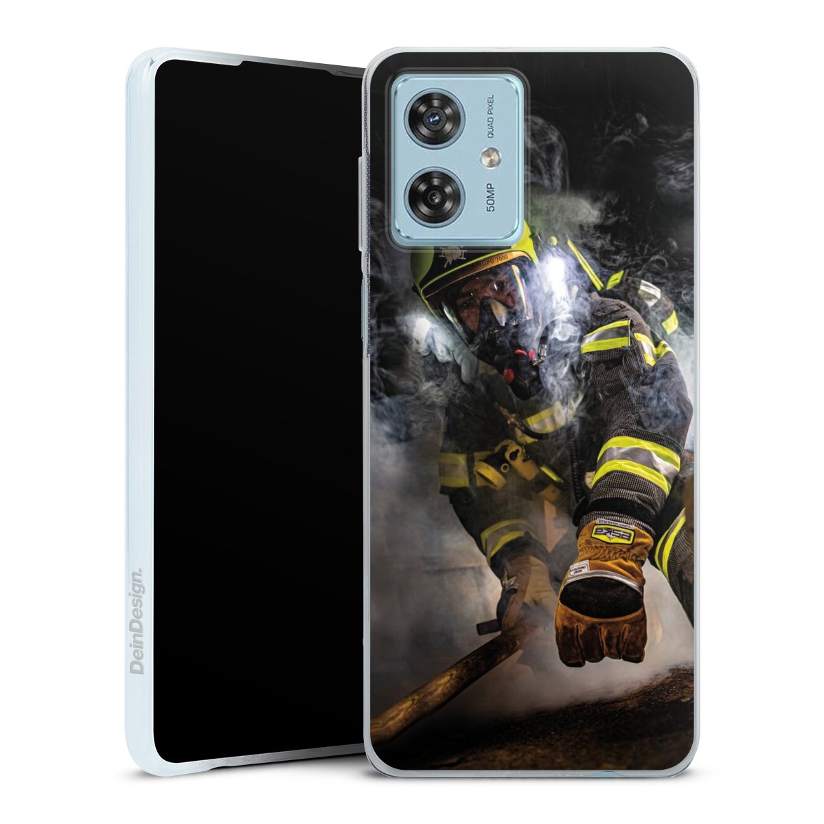 Motorola Moto G54 5G Handy Silikon Hülle Case transparent Handyhülle Fire Fire Fighter Fire Fighters Silikon Case