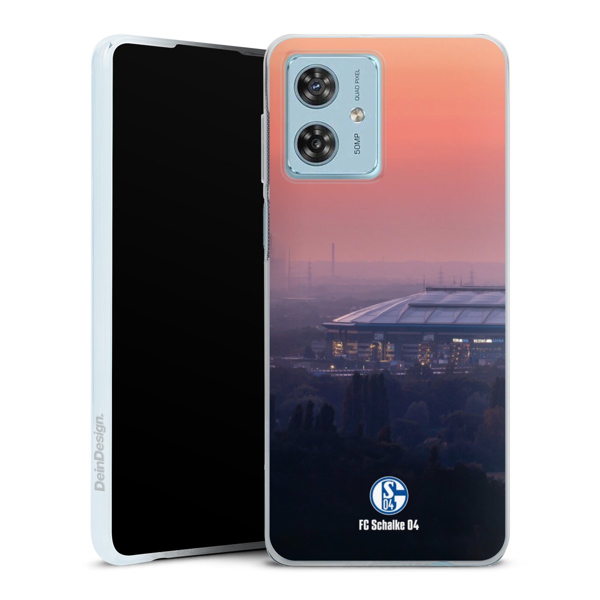 Motorola Moto G54 5G Handy Silikon Hülle Case transparent Handyhülle Fc Schalke 04 Stadium Schalke 04 Silikon Case