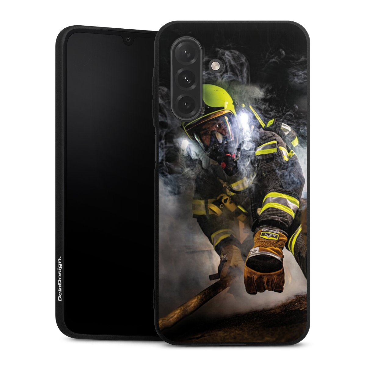 Galaxy A26 Handy Premium Silikon Hülle Handyhülle schwarz Case Fire Fighter Fire Fire Fighters Silikon Premium Case