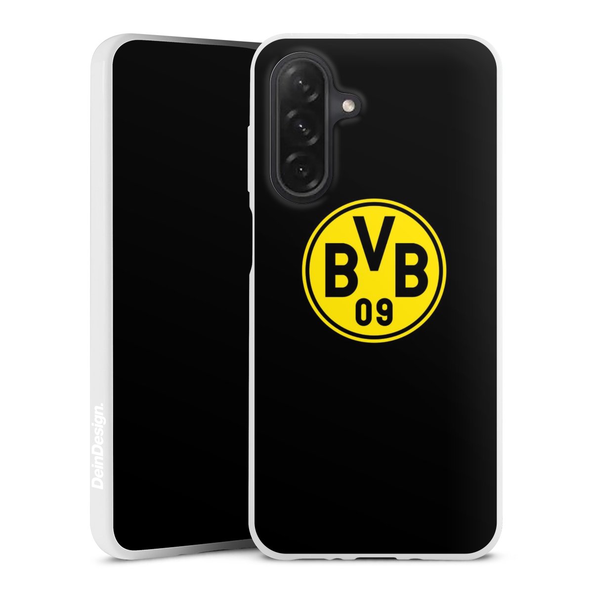 Galaxy A26 Handy Silikon Hülle Case weiß Handyhülle Bvb Borussia Dortmund Logo Silikon Case
