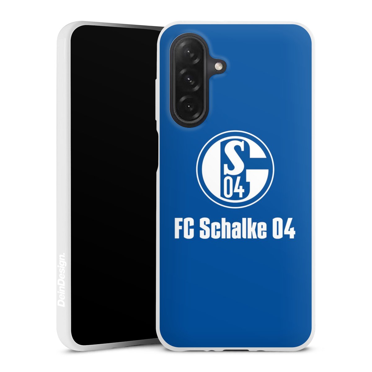 Galaxy A26 Handy Silikon Hülle Case weiß Handyhülle Logo Official Licensed Product Fc Schalke 04 Silikon Case