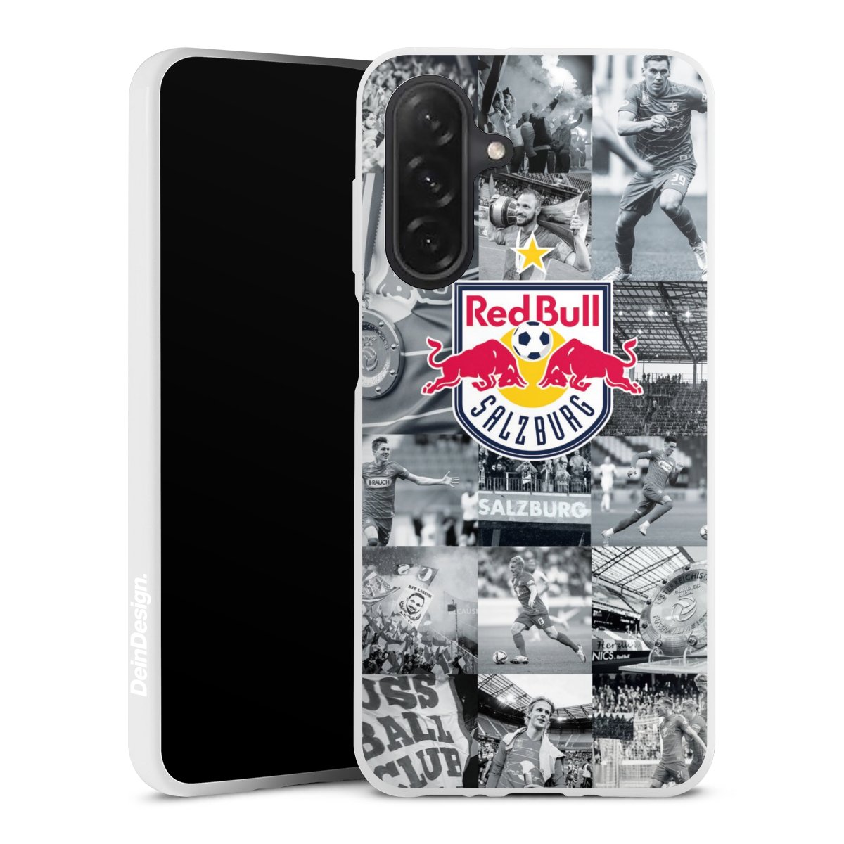 Galaxy A26 Handy Silikon Hülle Case weiß Handyhülle Salzburg Fc Red Bull Salzburg Red Bull Silikon Case