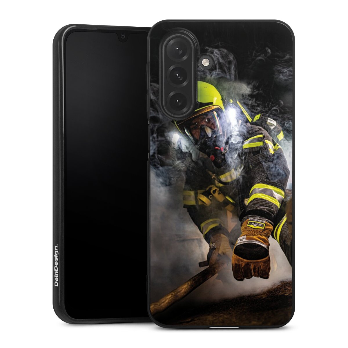 Galaxy A26 Handy Silikon Hülle Case schwarz Handyhülle Fire Fire Fighter Fire Fighters
