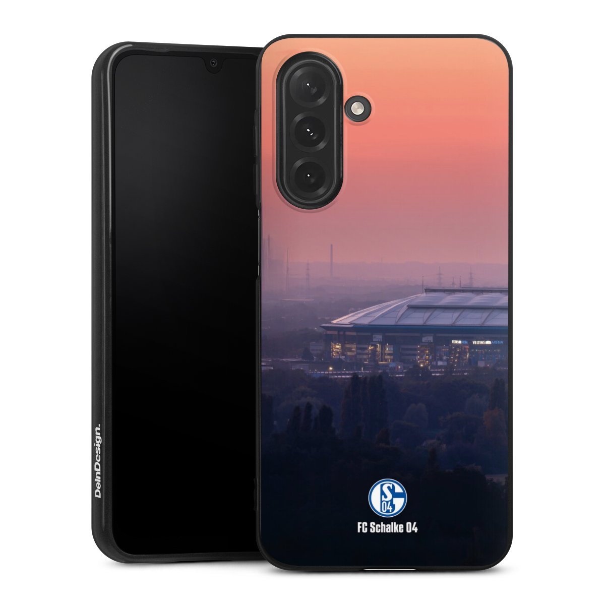 Galaxy A26 Handy Silikon Hülle Case schwarz Handyhülle Fc Schalke 04 Stadium Schalke 04
