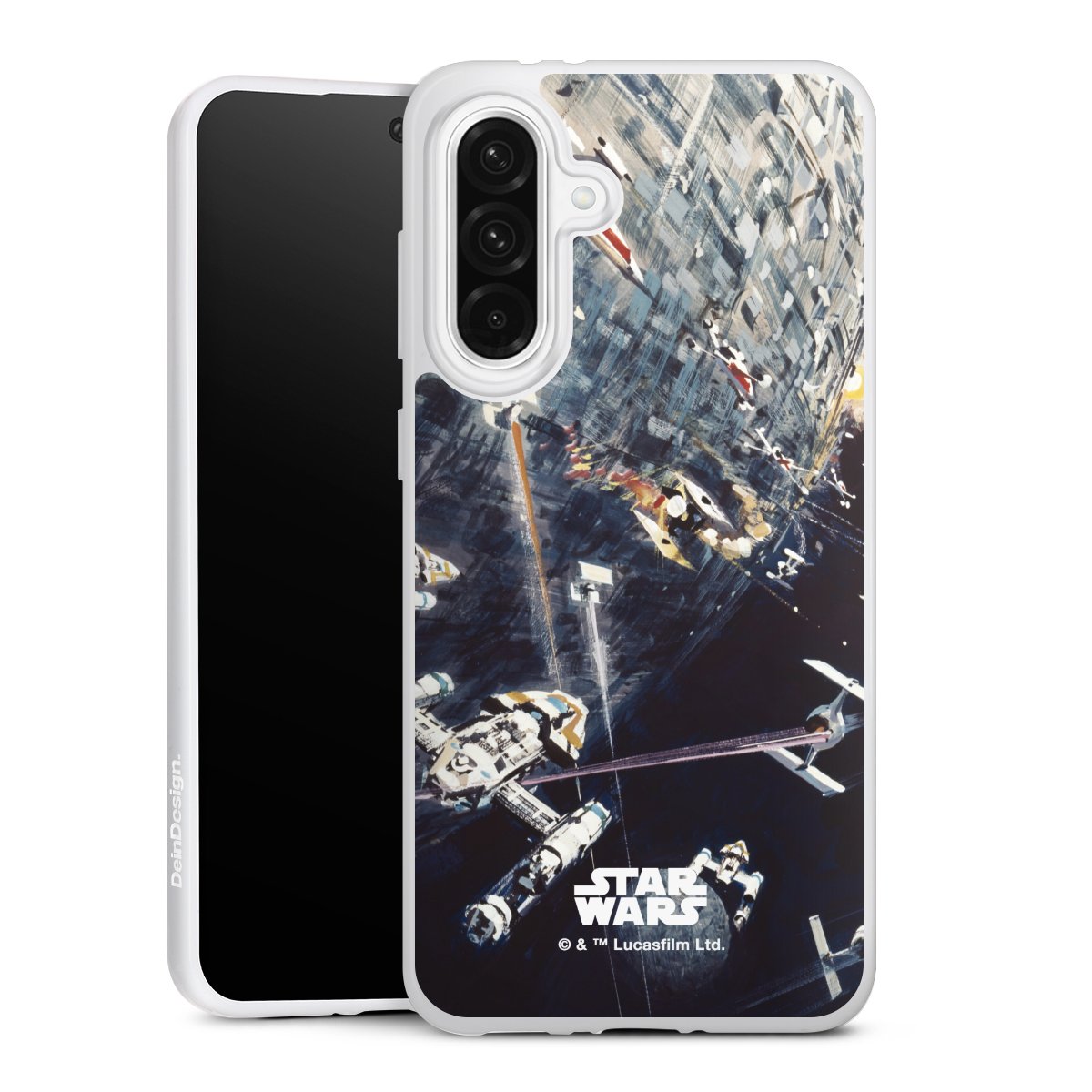 Galaxy A56 5G Handy Silikon Hülle Case weiß Handyhülle Movie Star Wars Death Star Silikon Case