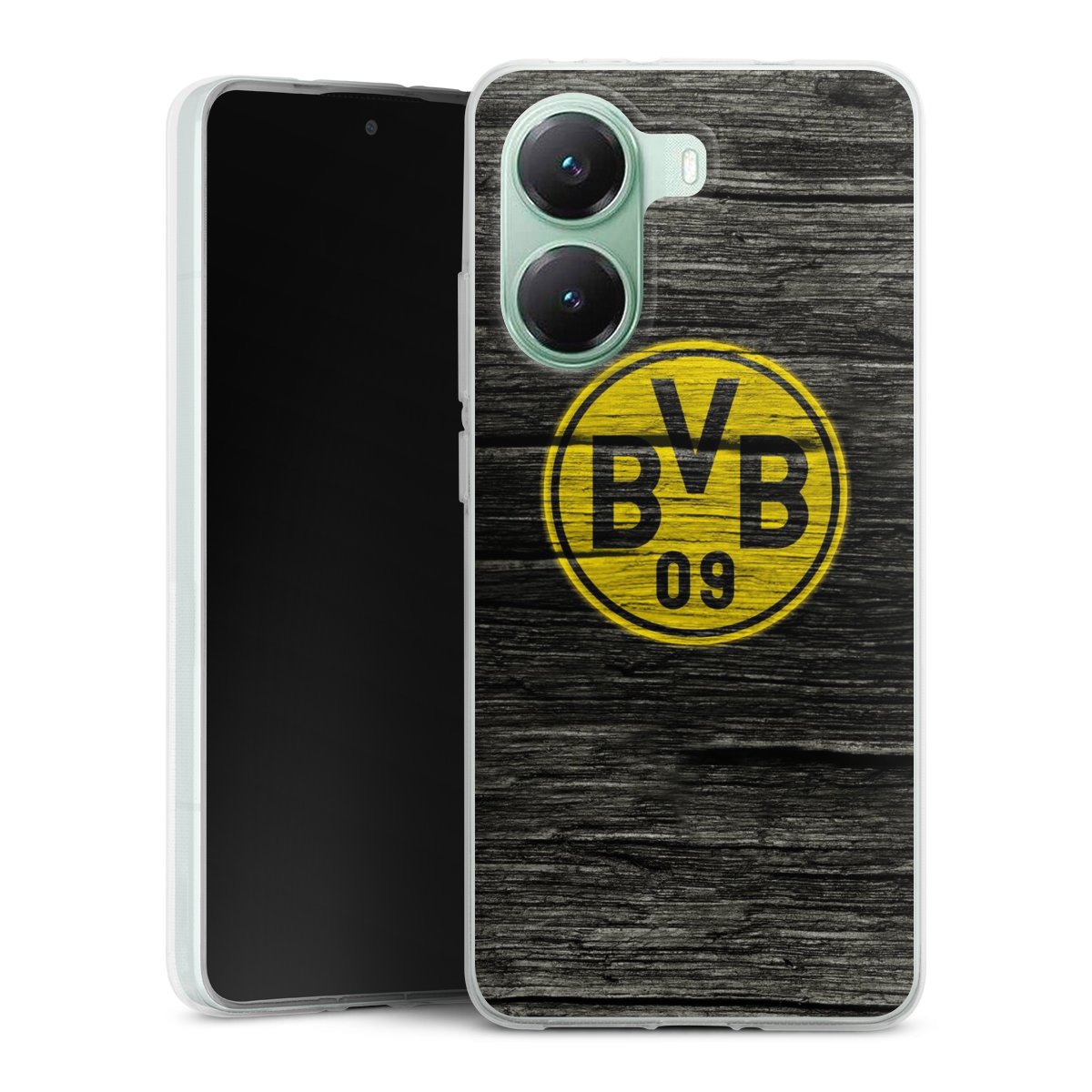 Xiaomi Poco X7 Pro Handy Silikon Hülle Case transparent Handyhülle Wooden Look Borussia Dortmund Bvb Silikon Case