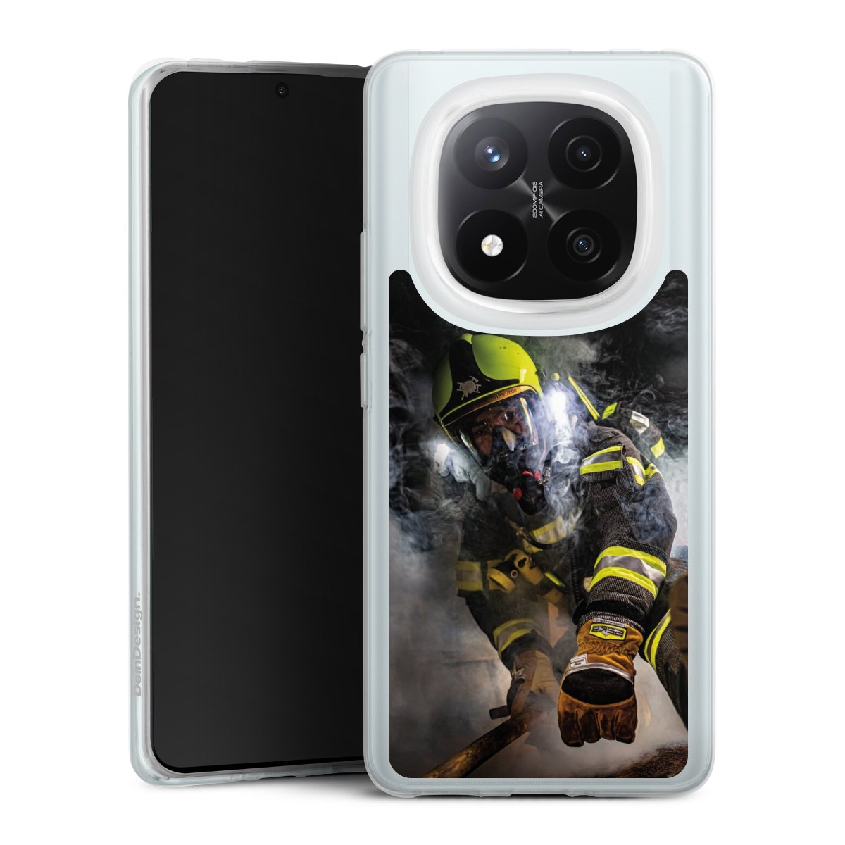 Xiaomi Redmi Note 14 Pro+ 5G Handy Silikon Hülle Case transparent Handyhülle Fire Fighter Fire Fire Fighters Silikon Case