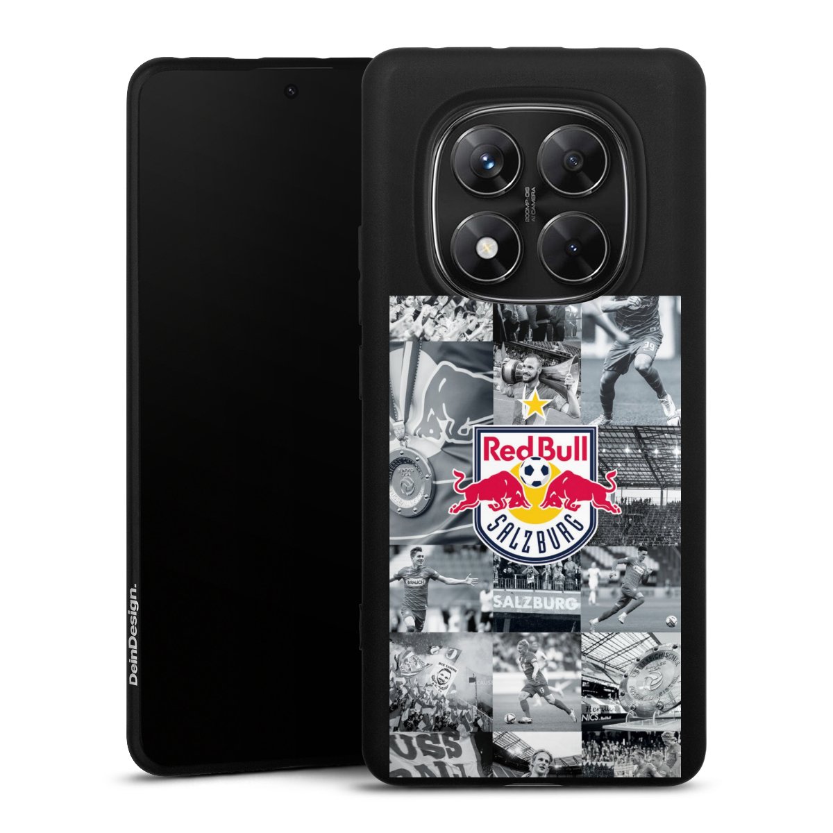 Xiaomi Redmi Note 14 Pro 5G Handy Premium Silikon Hülle Handyhülle schwarz Case Fc Red Bull Salzburg Salzburg Red Bull Silikon Premium Case