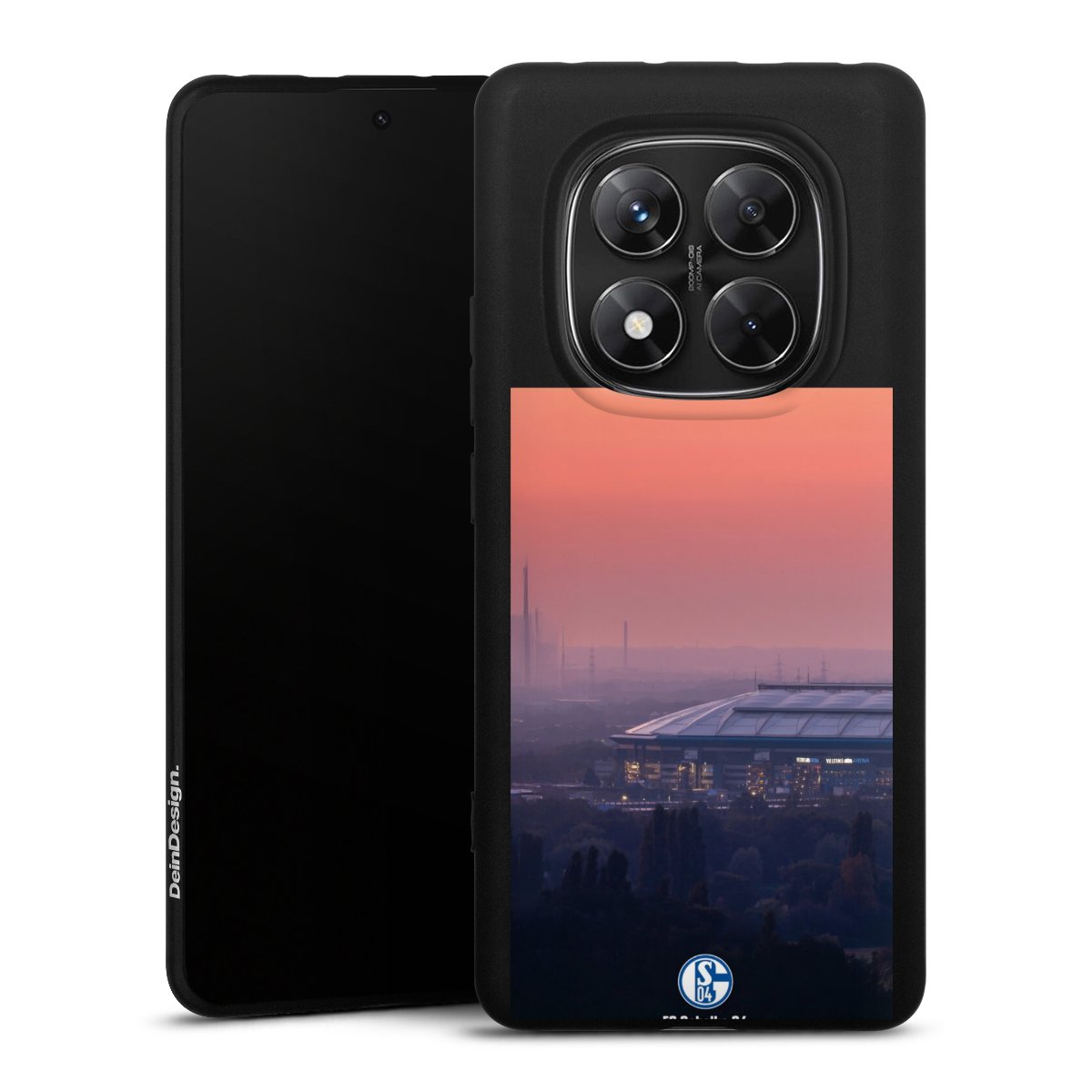 Xiaomi Redmi Note 14 Pro 5G Handy Premium Silikon Hülle Handyhülle schwarz Case Fc Schalke 04 Stadium Schalke 04 Silikon Premium Case