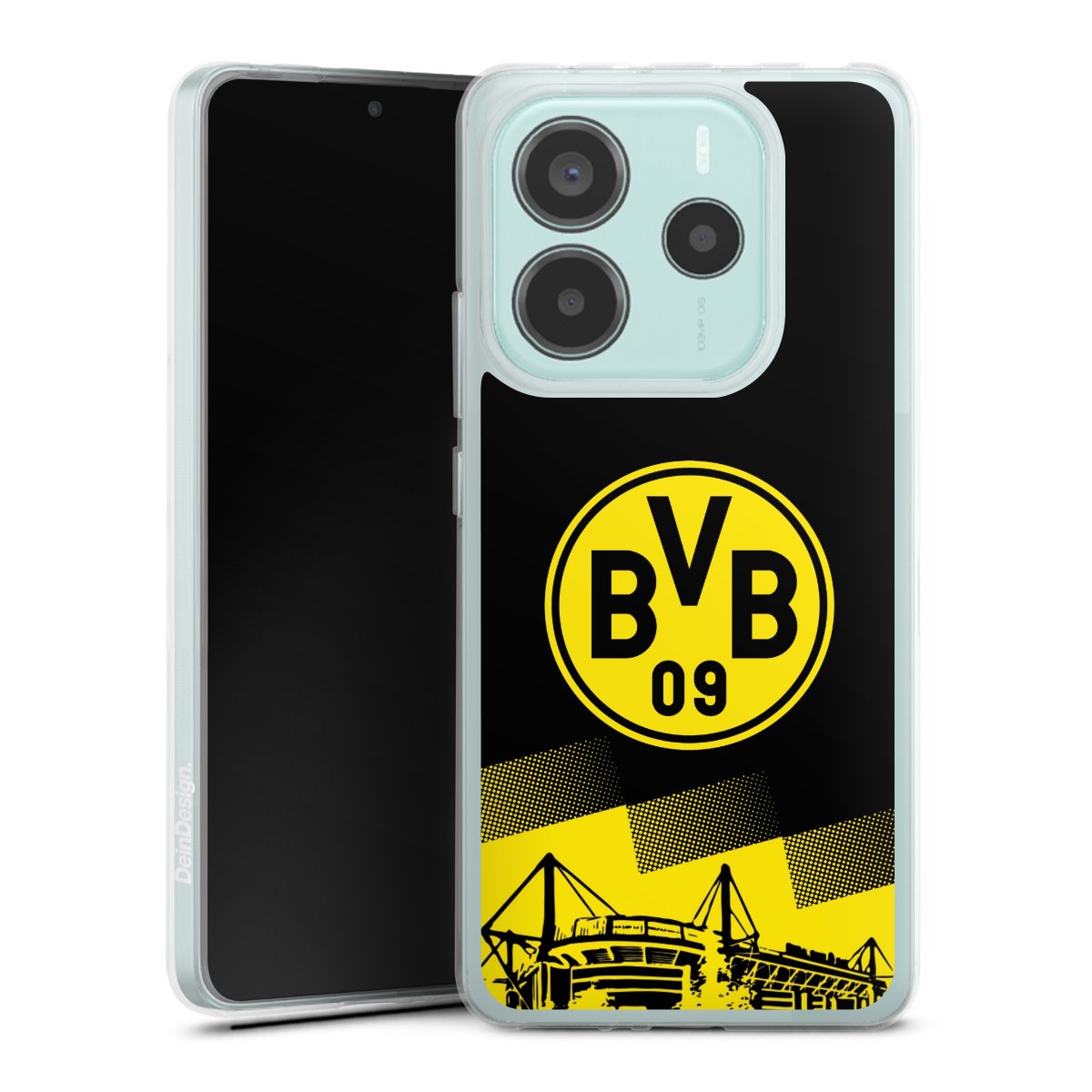 Xiaomi Redmi Note 14 5G Handy Silikon Hülle Case transparent Handyhülle Stadium Borussia Dortmund Bvb Silikon Case
