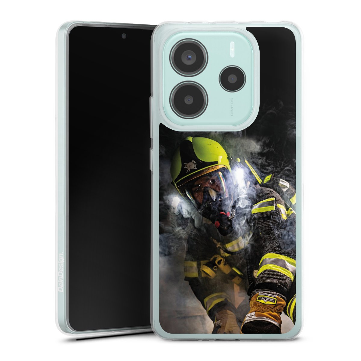 Xiaomi Redmi Note 14 5G Handy Silikon Hülle Case transparent Handyhülle Fire Fire Fighter Fire Fighters Silikon Case