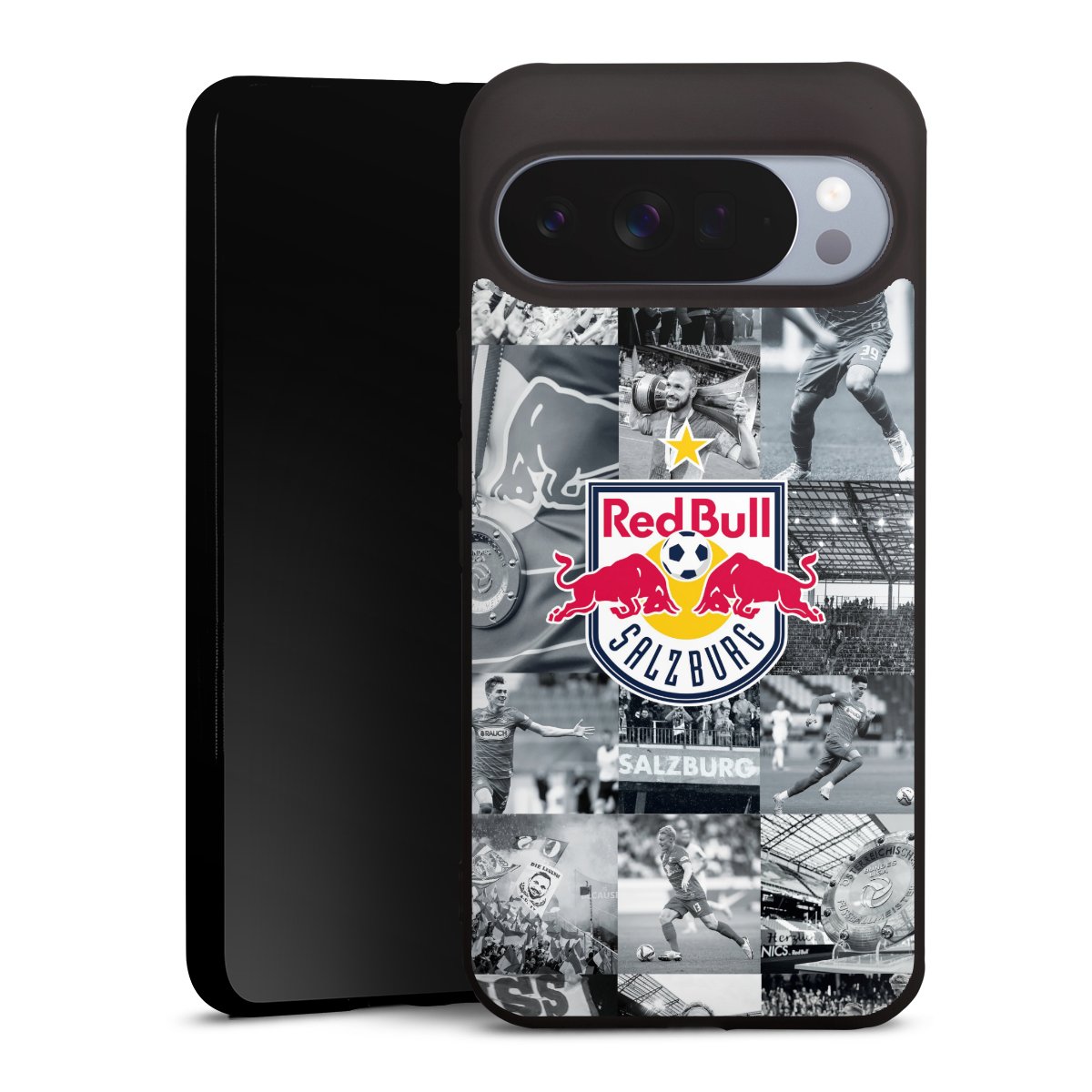 Google Pixel 10 Pro XL Handy Premium Silikon Hülle Handyhülle schwarz Case Salzburg Fc Red Bull Salzburg Red Bull Silikon Premium Case