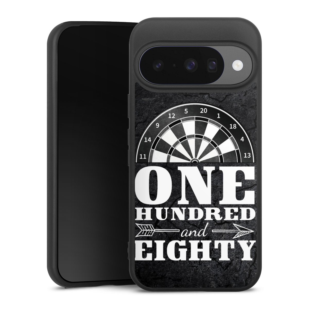 Google Pixel 10 Handy Premium Silikon Hülle Handyhülle schwarz Case Spruch Darts Sports Silikon Premium Case