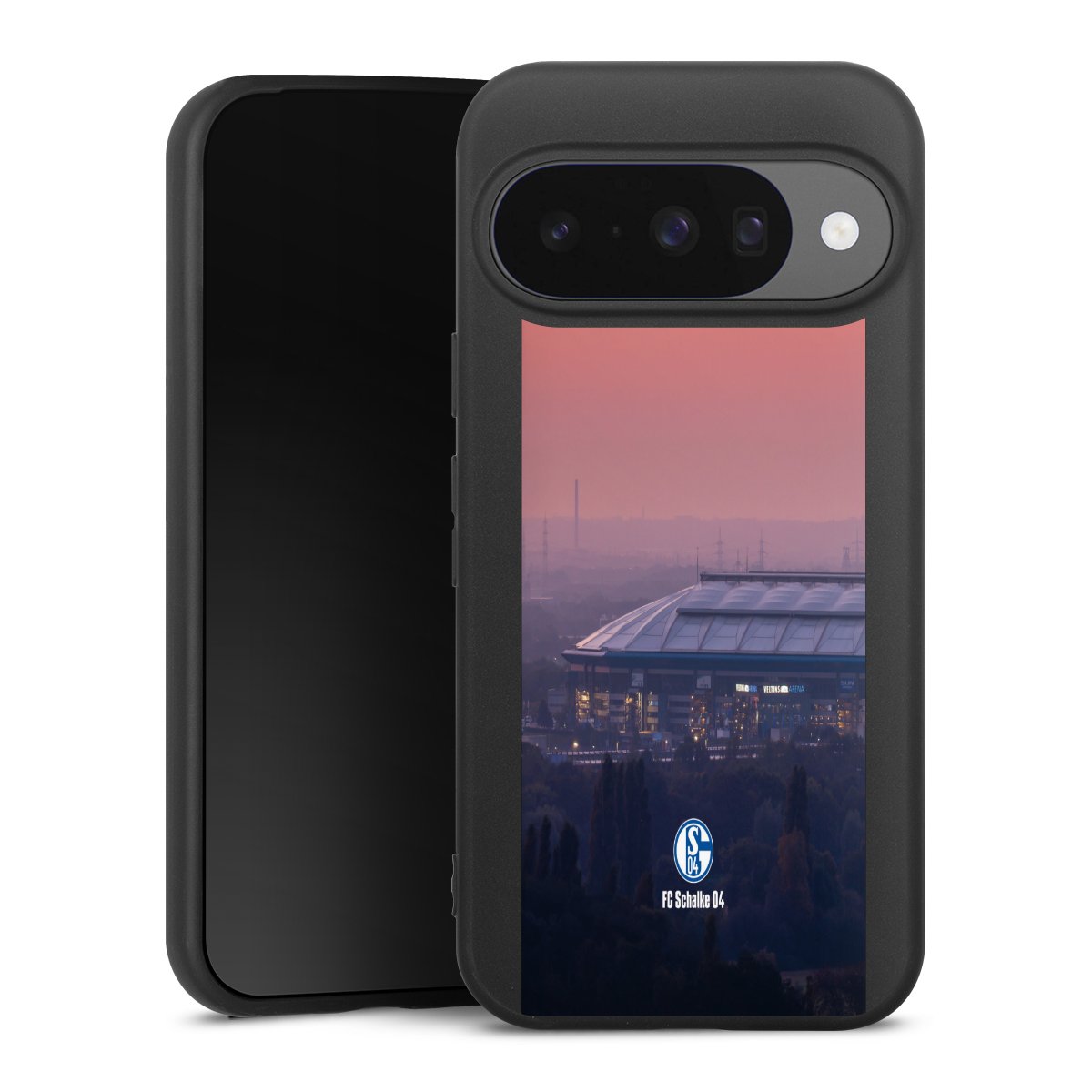 Google Pixel 10 Pro Handy Premium Silikon Hülle Handyhülle schwarz Case Stadium Schalke 04 Fc Schalke 04 Silikon Premium Case