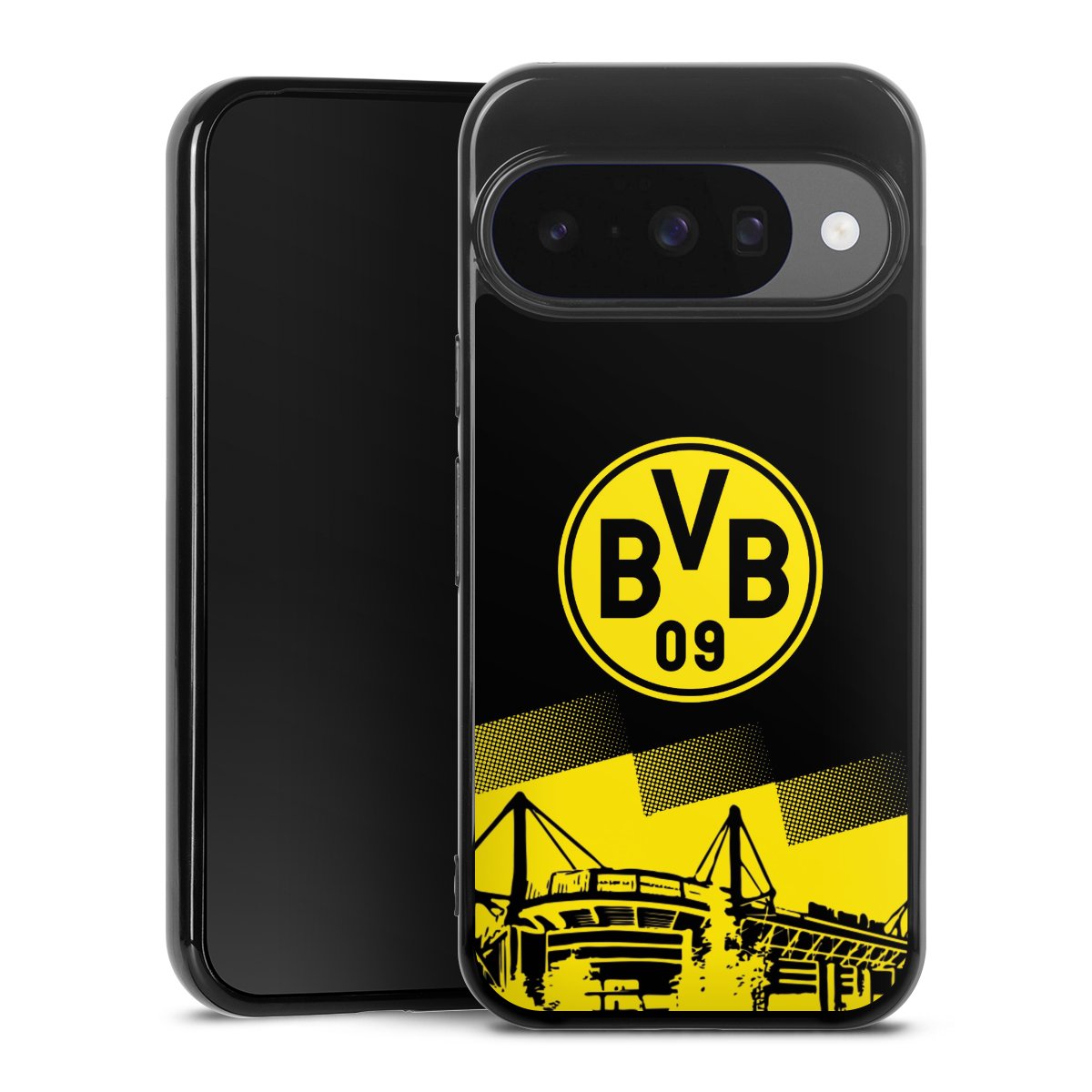 Google Pixel 10 Pro Handy Silikon Hülle Case schwarz Handyhülle Stadium Borussia Dortmund Bvb