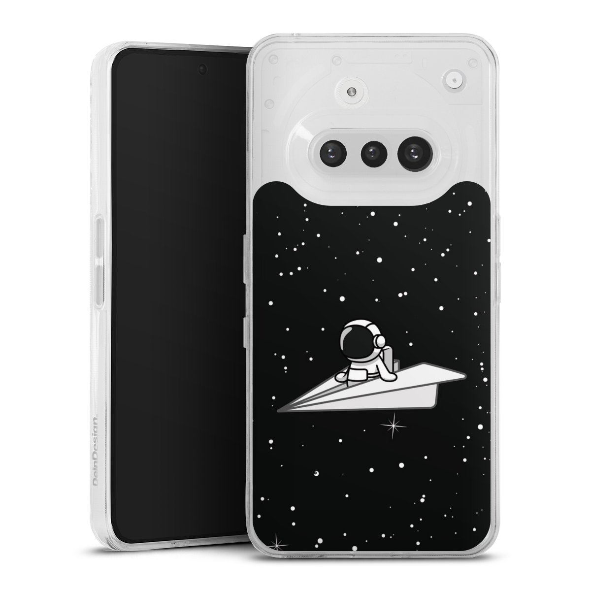 Nothing Phone (3a) Handy Silikon Hülle Case transparent Handyhülle Astronaut Comic Paper Silikon Case