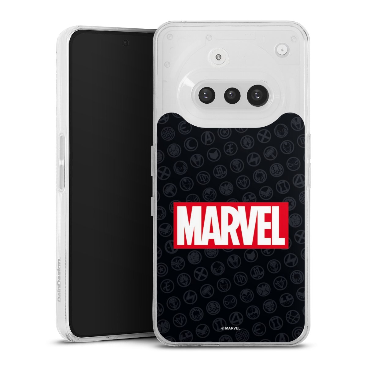 Nothing Phone (3a) Handy Silikon Hülle Case transparent Handyhülle Comic Marvel Logo Silikon Case