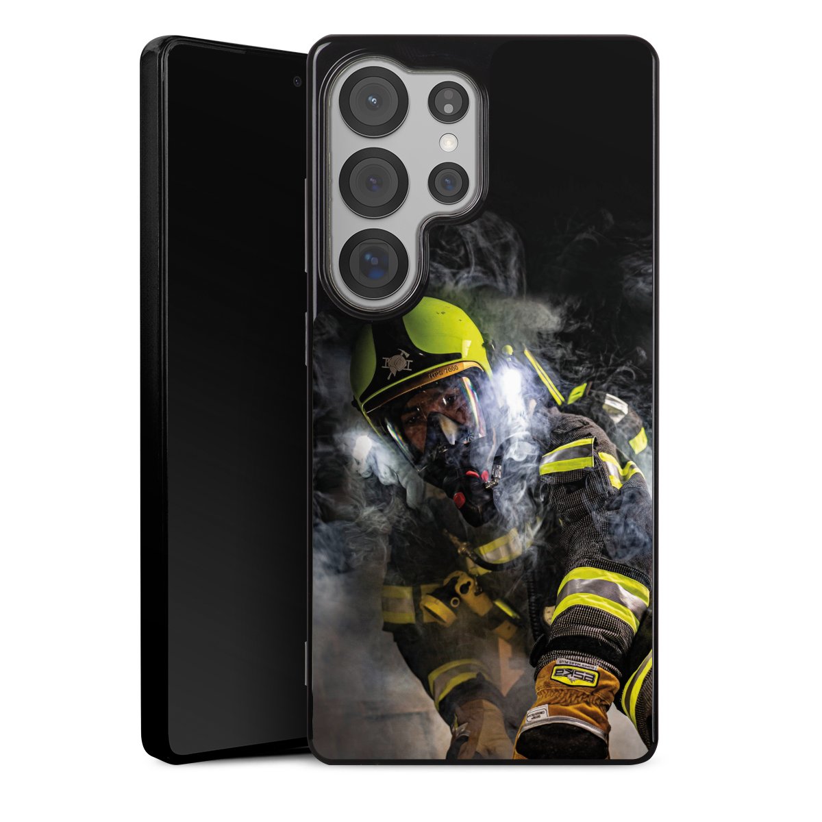 Galaxy S25 Ultra Handy Silikon Hülle Case schwarz Handyhülle Fire Fire Fighter Fire Fighters