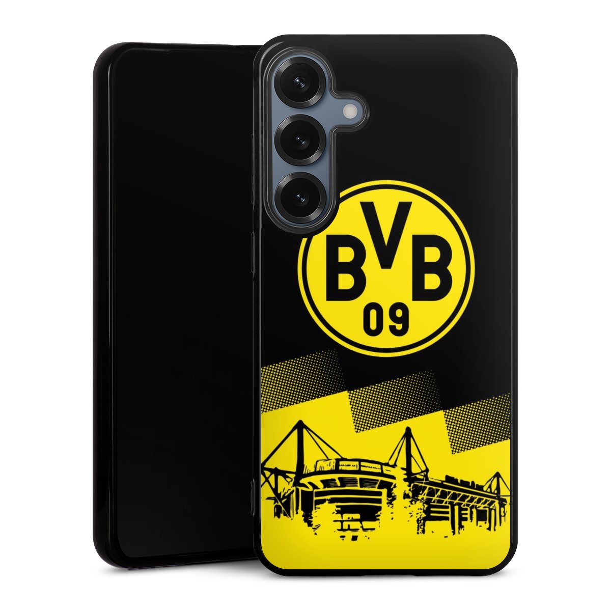 Galaxy S25+ Handy Silikon Hülle Case schwarz Handyhülle Stadium Borussia Dortmund Bvb