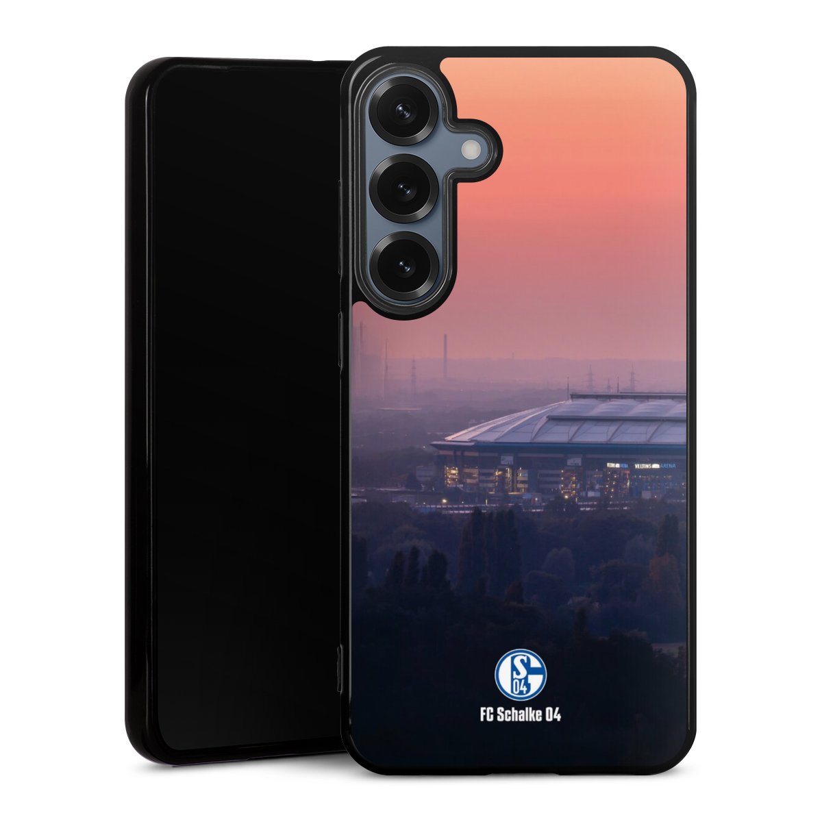 Galaxy S25+  Handy Silikon Hülle Case schwarz Handyhülle Fc Schalke 04 Stadium Schalke 04