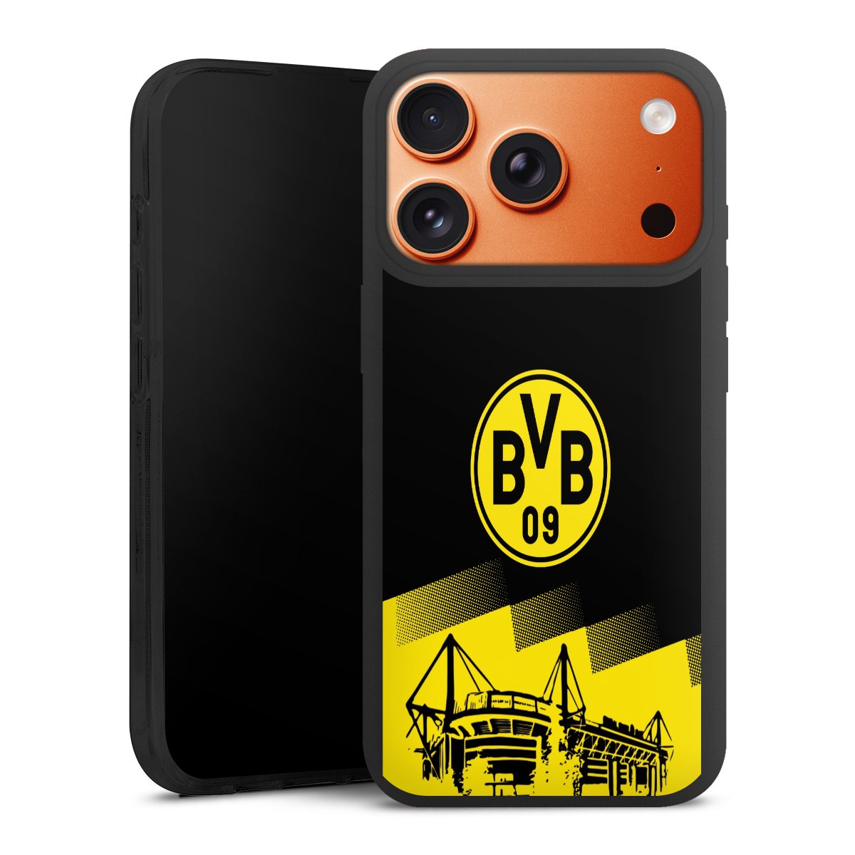 iPhone 17 Pro Handy Premium Silikon Hülle Handyhülle schwarz Case Stadium Borussia Dortmund Bvb Silikon Premium Case