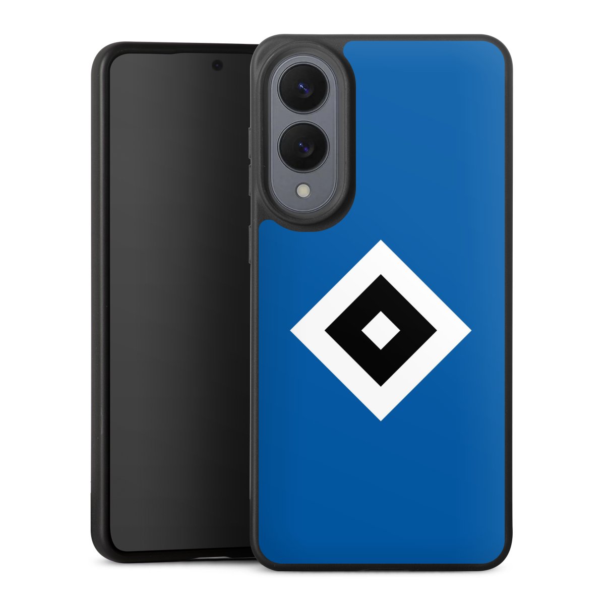 Galaxy S25 Edge Handy Premium Silikon Hülle Handyhülle schwarz Case Hamburger Sv Logo Hsv Silikon Premium Case