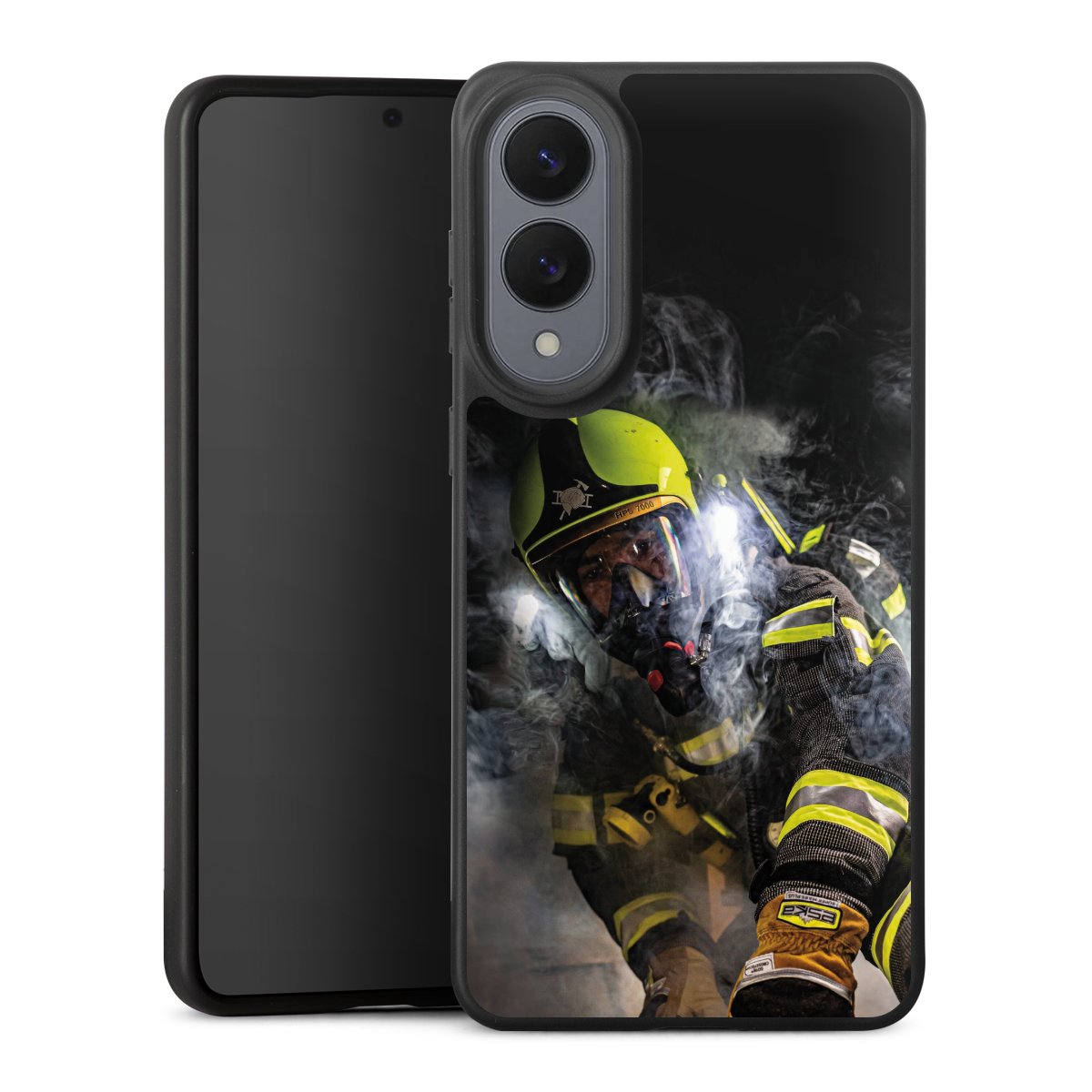 Galaxy S25 Edge Handy Premium Silikon Hülle Handyhülle schwarz Case Fire Fighter Fire Fire Fighters Silikon Premium Case