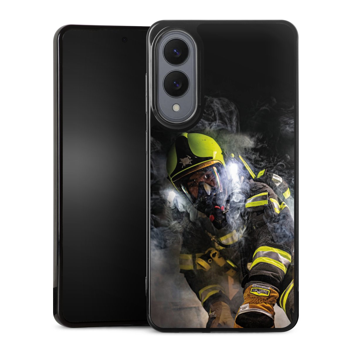 Galaxy S25 Edge Handy Silikon Hülle Case schwarz Handyhülle Fire Fire Fighter Fire Fighters