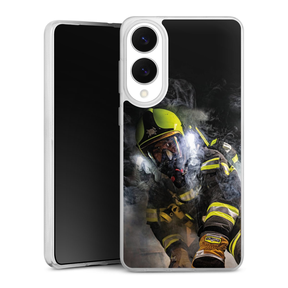 Galaxy S25 Edge Handy Silikon Hülle Case transparent Handyhülle Fire Fighter Fire Fire Fighters Silikon Case