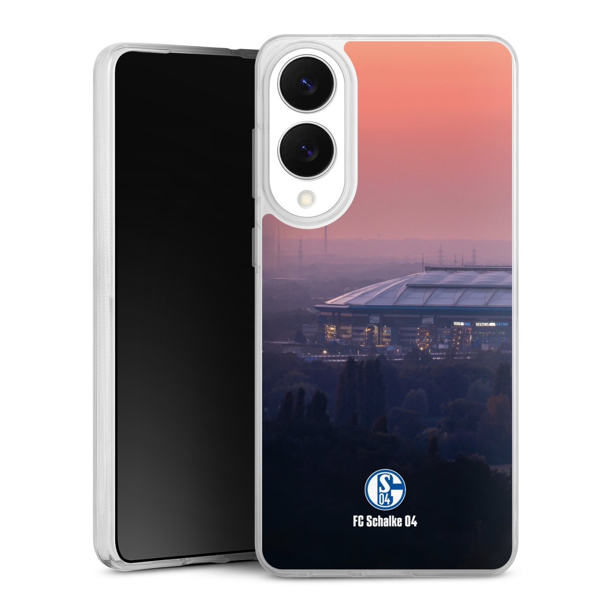 Galaxy S25 Edge Handy Silikon Hülle Case transparent Handyhülle Fc Schalke 04 Stadium Schalke 04 Silikon Case