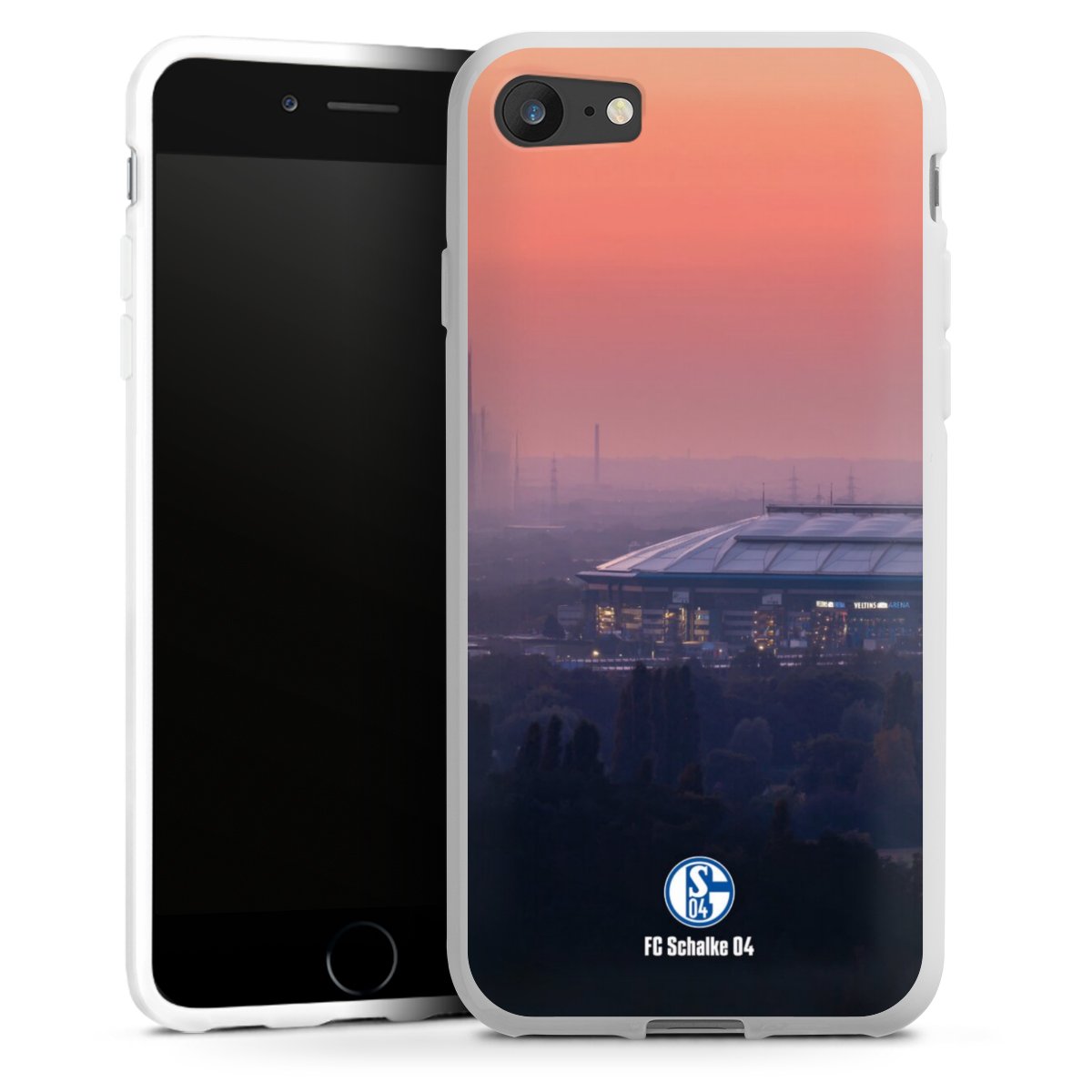 iPhone SE (2020) Handy Silikon Hülle Case weiß Handyhülle Fc Schalke 04 Stadium Schalke 04 Silikon Case